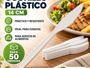 Cuchillo Plástico (50 Unidades) 