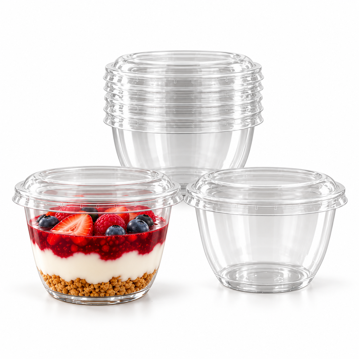 Copa Para Postre Con Tapa 7.5 Oz (100 Unidades) 1