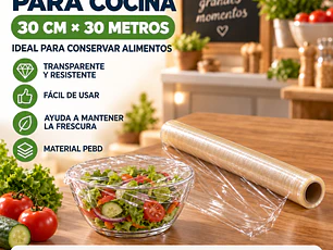 Film Plástico Para Cocina / Papel Alusa 30cm X 30 Metros