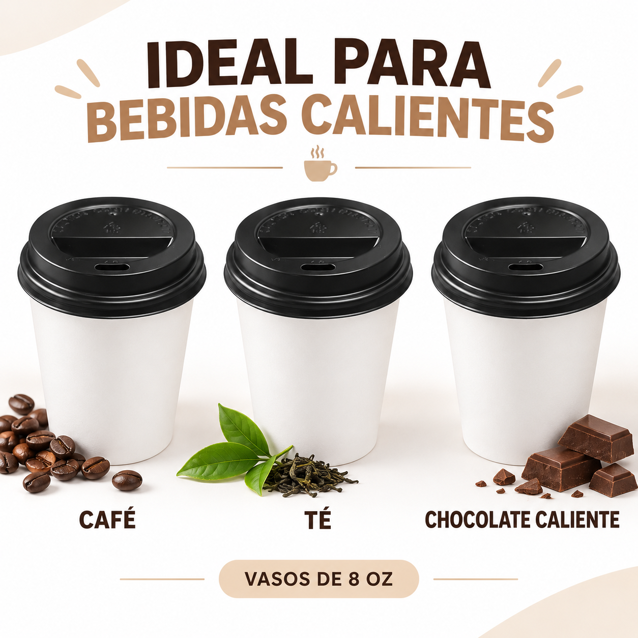 Tapa Vaso Polipapel 8 Oz (100 Unidades) 3