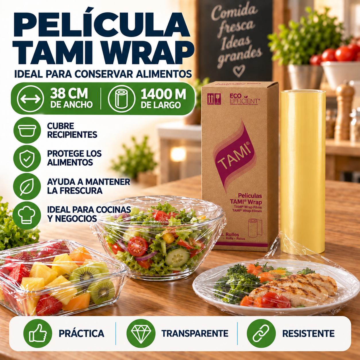 Film Plástico Para Cocina / Rollo Papel Alusa 38x1400 Metros 2