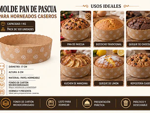 Molde Pan De Pascua 1 Kg (100 Unidades)