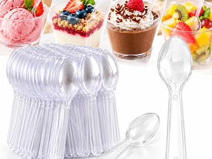 Cucharas Acrílicas Para Postres Y Helados (250 Unidades)