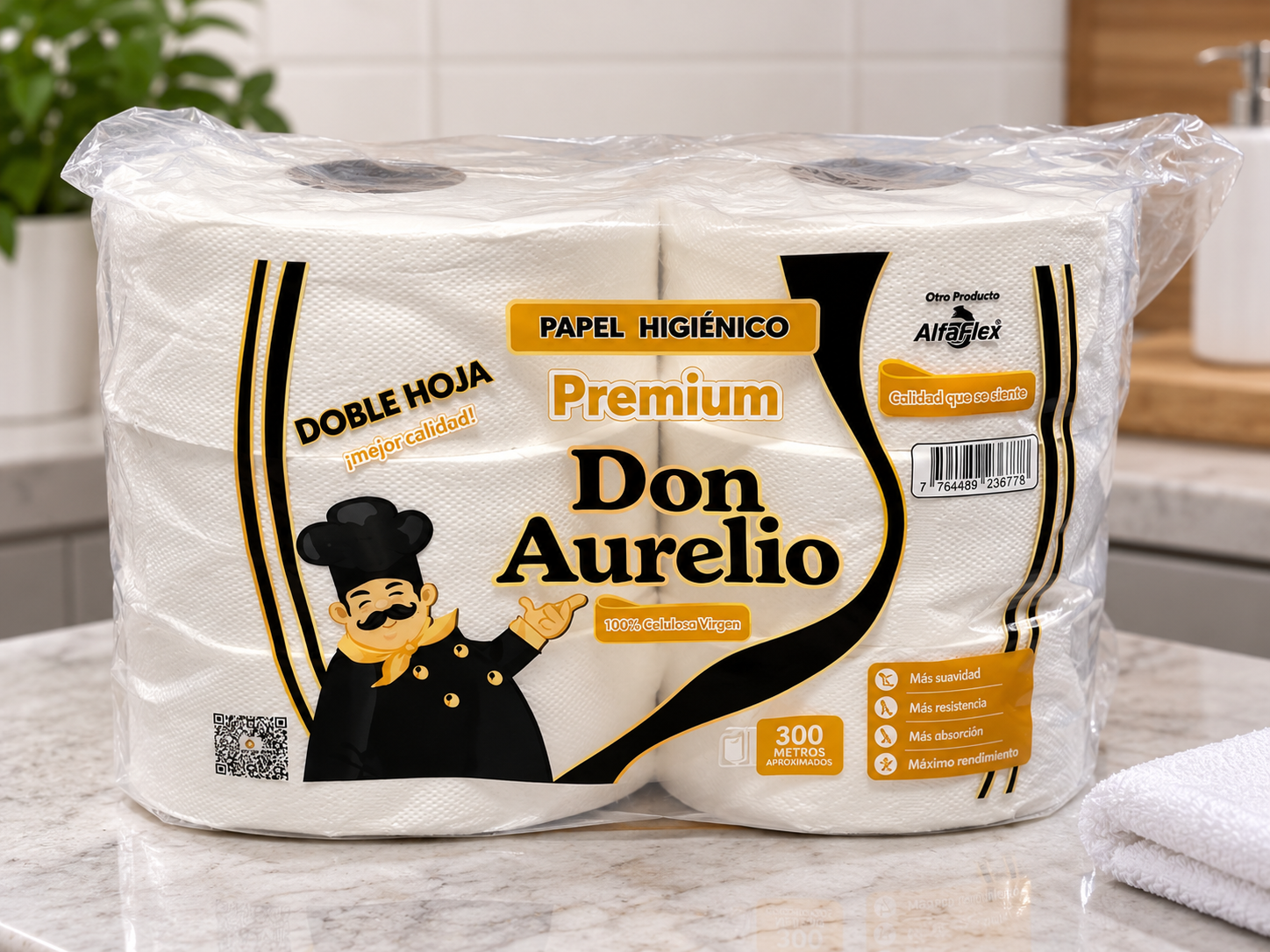 Papel Higiénico Doble Hoja 300 metros x6 Rollos 1