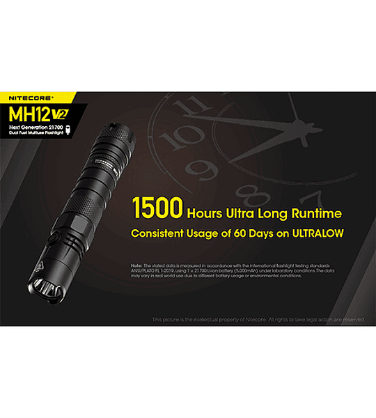 Linterna LED 1200 lúmenes MH12 V2 - Nitecore