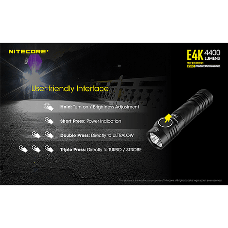 Linterna LED 4400 lúmenes E4K - Nitecore 9