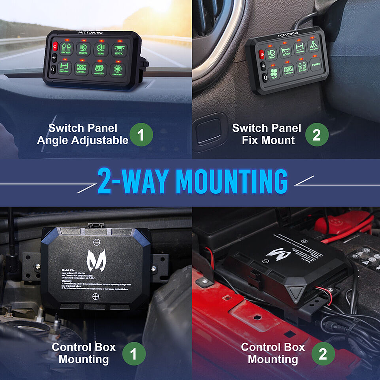 Kit panel de interruptor de 8 botones - Mictuning 8