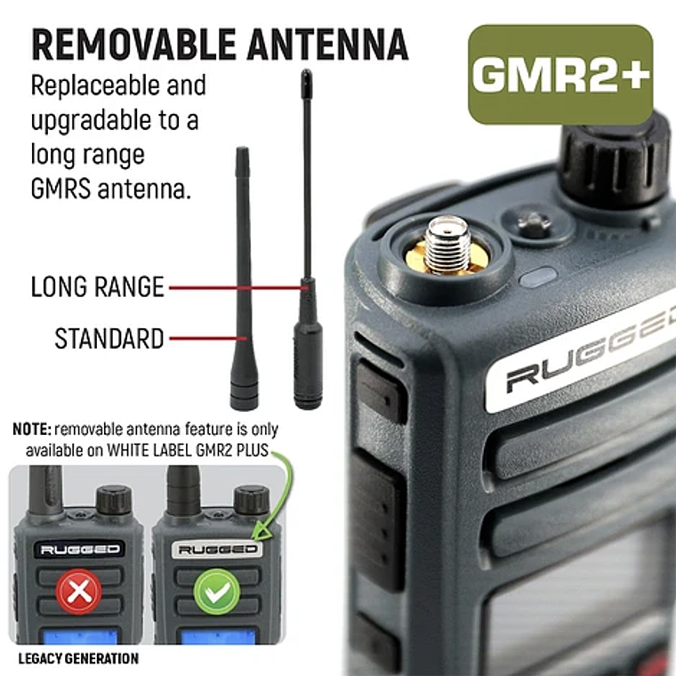 Radio Walkie Talkies GMRS2 Plus Gris 1 Unidad - Rugged 3