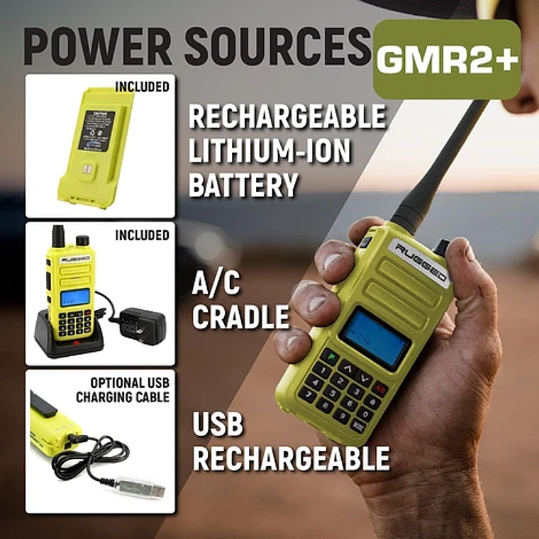 Radio Walkie Talkies GMRS2 Plus Amarillo 1 Unidad - Rugged 4