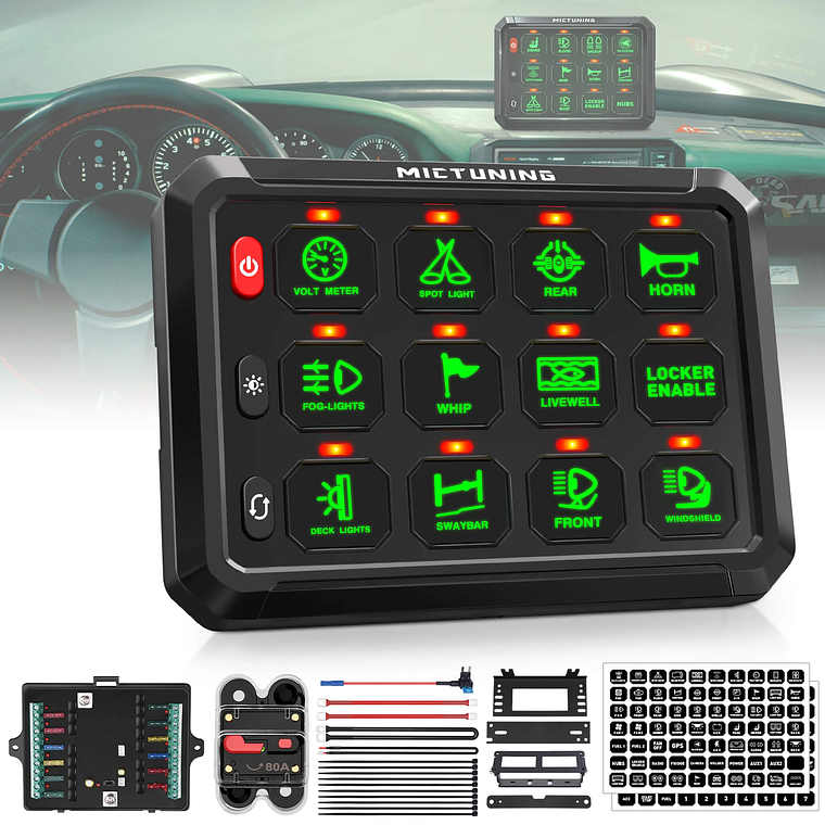 Kit panel de interruptor de 12 botones - Mictuning 2