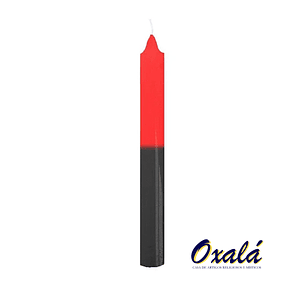 Vela Palito Preta e Vermelha 10 Unidades