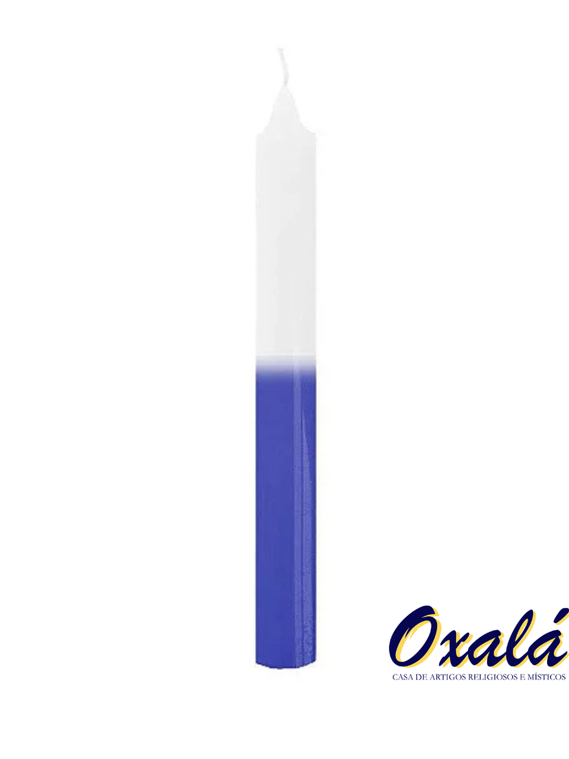 Vela Palito Branca e Azul 10 Unidades 1