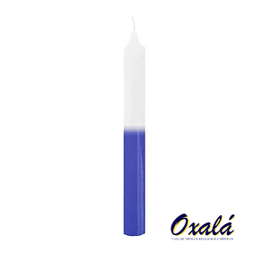 Vela Palito Branca e Azul 10 Unidades