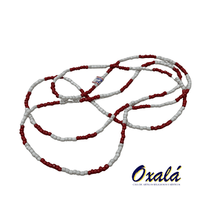 Guia Miçanga Branca Vermelho