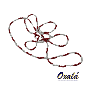 Guia Miçanga Branca Vermelho