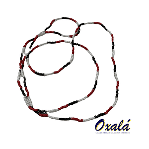 Guia Miçanga Branca Vermelha e Preto