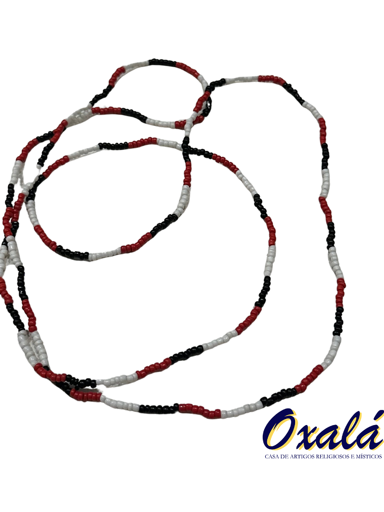 Guia Miçanga Branca Vermelha e Preto 1
