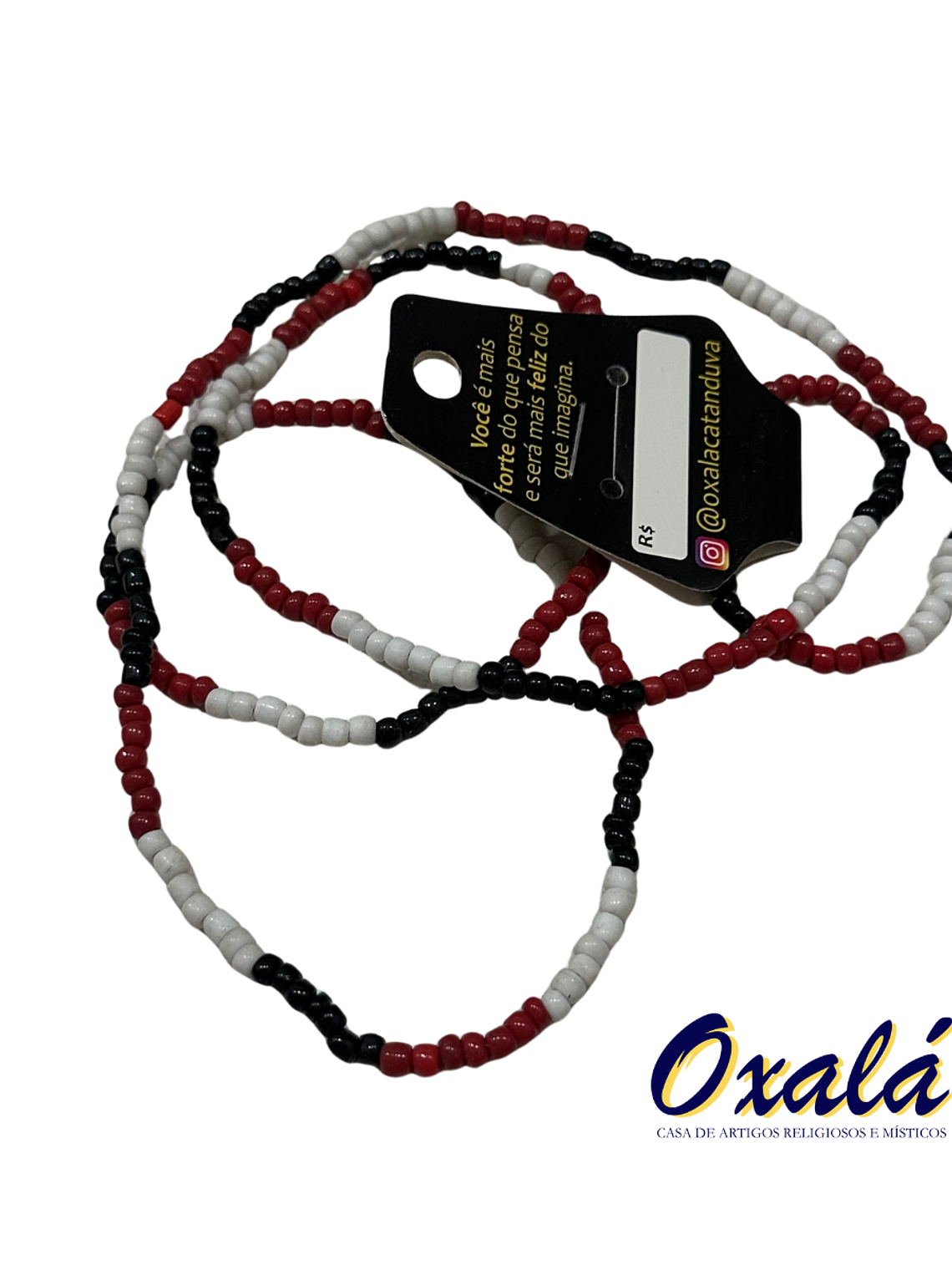 Guia Miçanga Branca Vermelha e Preto 2