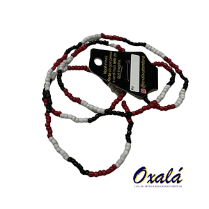 Guia Miçanga Branca Vermelha e Preto