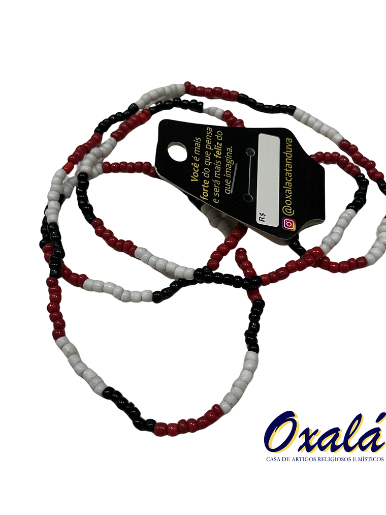 Guia Miçanga Branca Vermelha e Preto 2