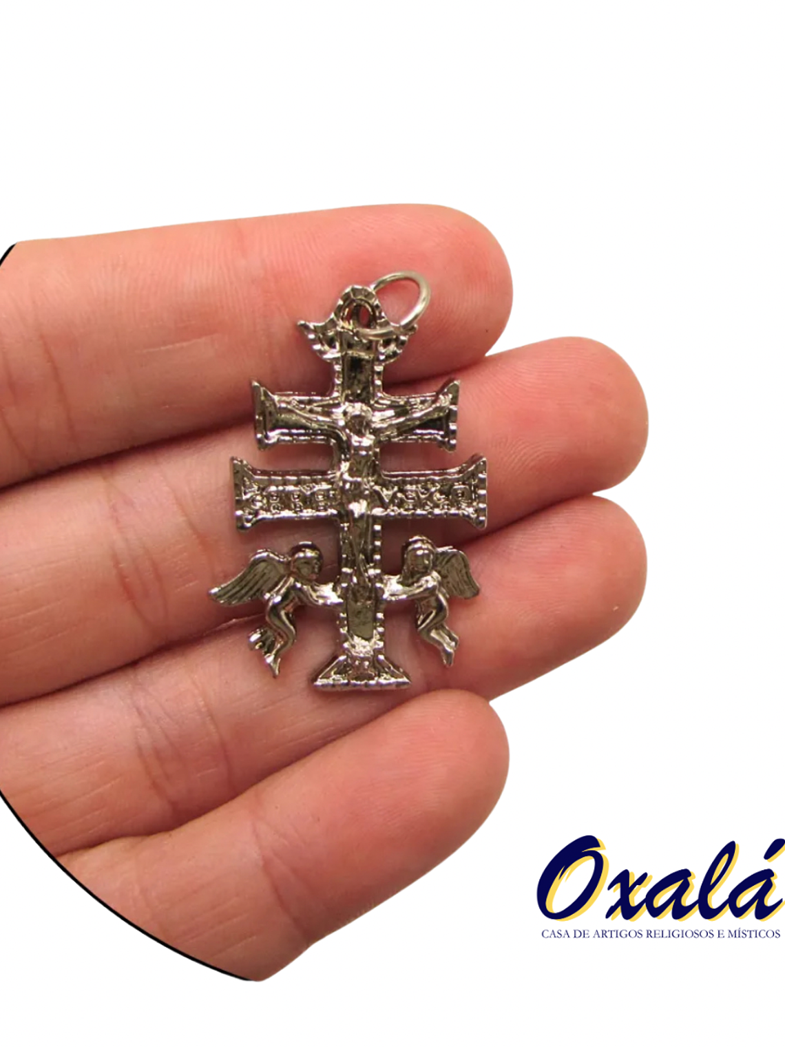 Cruz de Caravaca prata 4.5cm 2