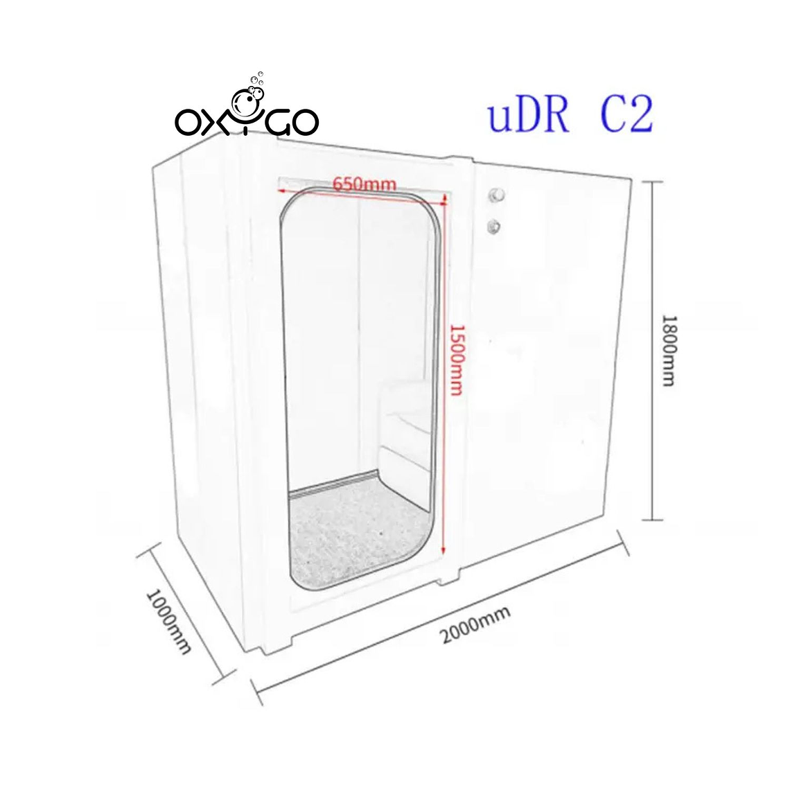 Cámara Hiperbárica de Oxígeno uDR C2 para 1–2 Personas – Cabina de Cuerpo Ancho Premium 3