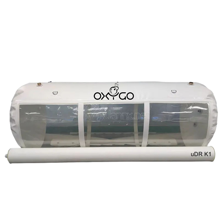 Cámara Hiperbárica Transparente uDR K1 para 1 Persona con Concentrador de Oxígeno 10L uMR O3 2