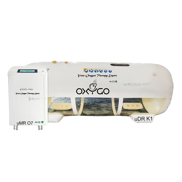 Cámara Hiperbárica Transparente uDR K1 para 1 Persona con Concentrador de Oxígeno 10L uMR O7 1