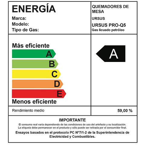 Cocina Ursus Pro Q5 / Gas Licuado