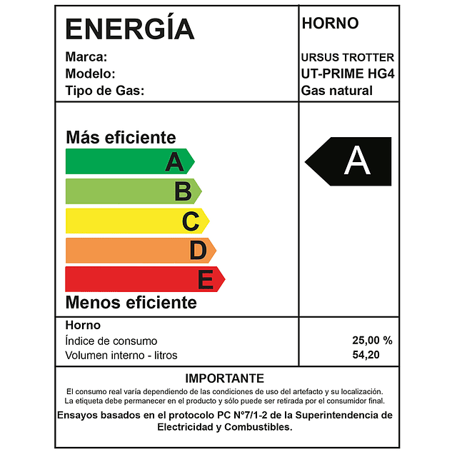 Horno Gas UT Prime HG4 / Gas Natural