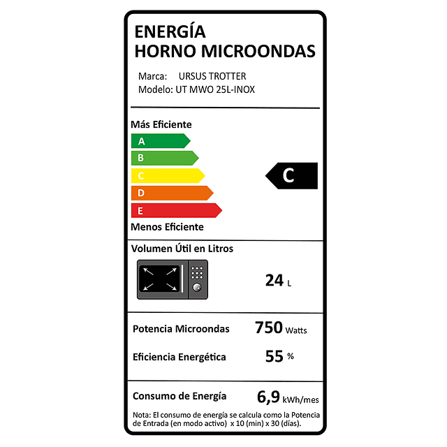 HORNO MICROONDAS UT MWO 25L INOX C/ MARCO