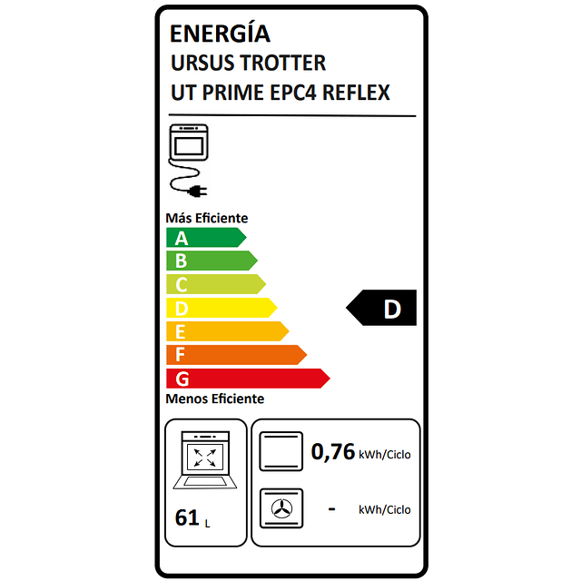 Horno eléctrico UT Prime EPC4 REFLEX