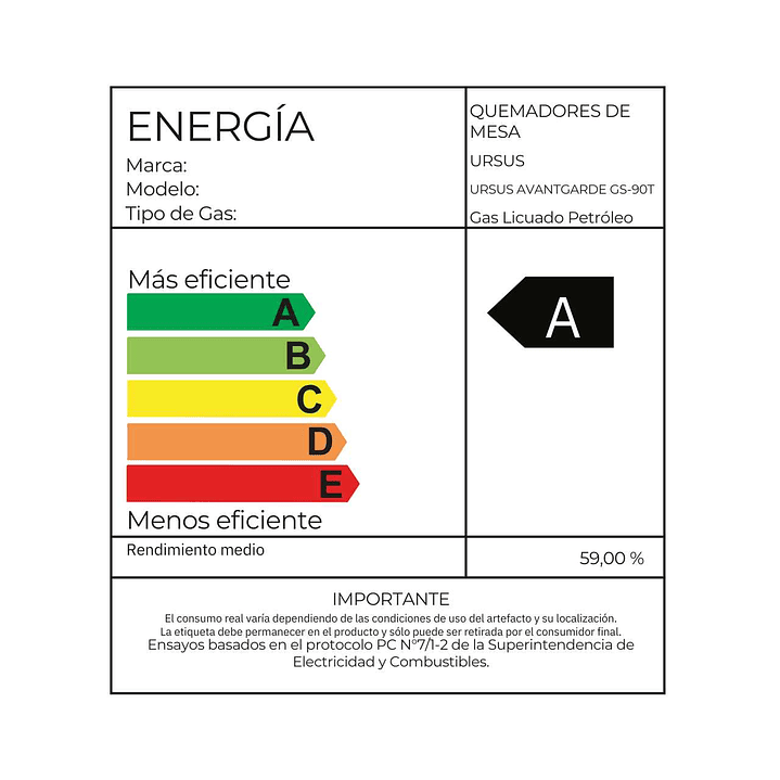 Encimera 5 Quemadores Gas Licuado Ursus Trotter Avantgarde GS-90T 4