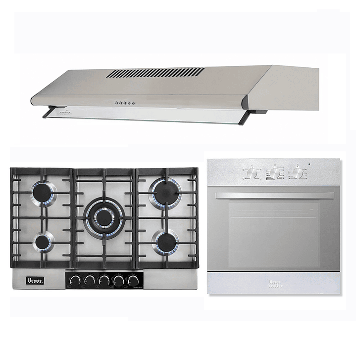 Exclusivo Internet / Kit empotrable GS-75 - Gas licuado / Campana UT-FF80 INOX 2M / Horno eléctrico EPC4 Reflex DL 1