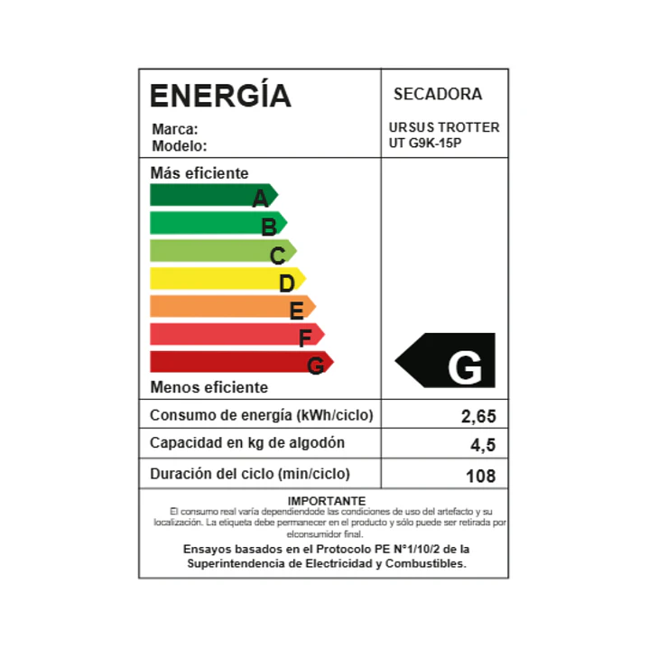 Secadora de Condensación UT G9K-15P 7