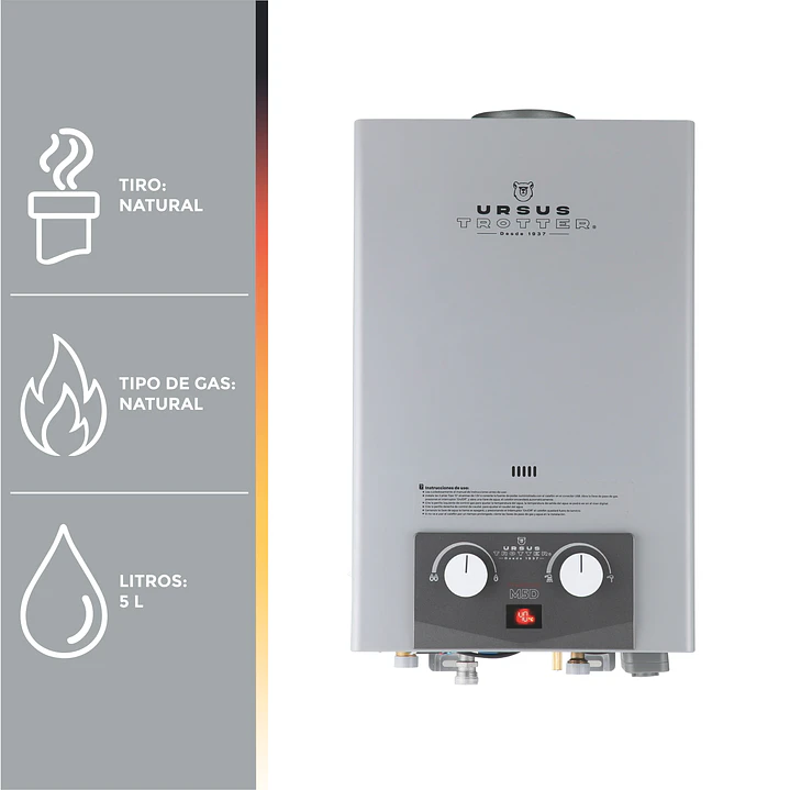 Calefón Tiro Natural 5 Litros Gas Natural Komfortek UT M5-D 2