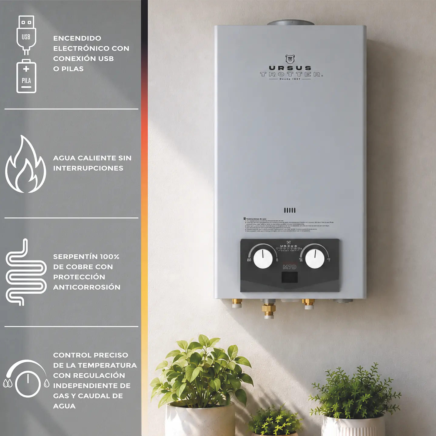 Calefón Tiro Natural 7 Litros Gas Licuado Komfortek UT M7-D 3
