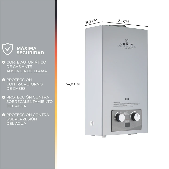 Calefón Tiro Natural 7 Litros Gas Licuado Komfortek UT M7-D 4
