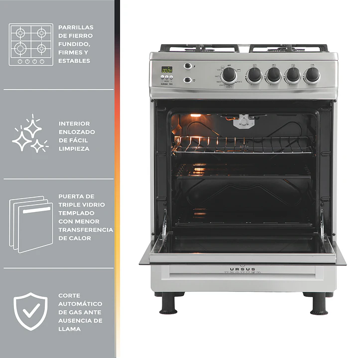 Cocina a Gas Natural 4 Quemadores EURO60 PRO 3