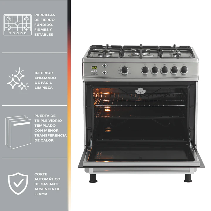 Cocina a Gas Licuado 5 Quemadores EURO80 PRO 3