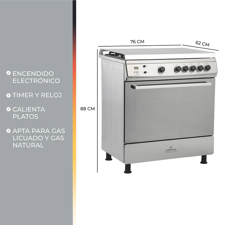 Cocina a Gas Licuado 5 Quemadores EURO80 PRO 4