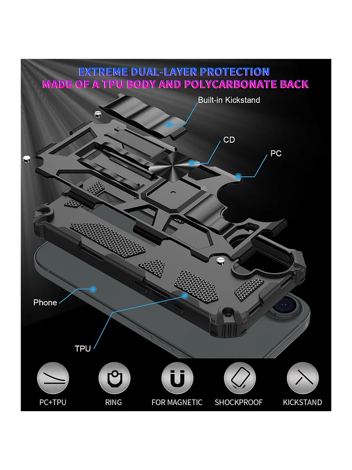 Carcasa Antigolpe Armor Reforzada Para iPhone 17 8