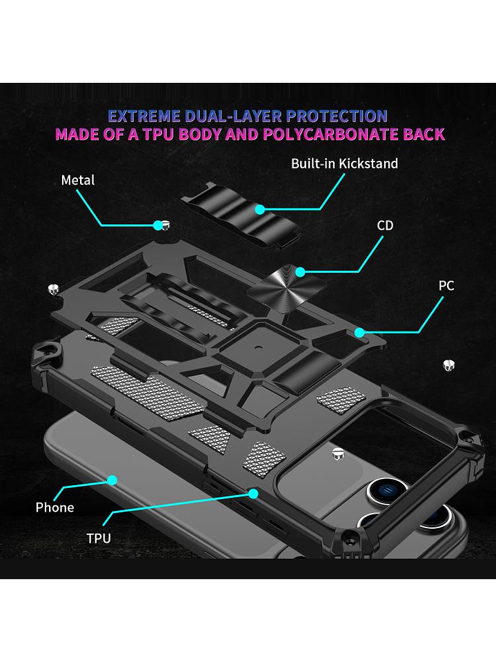 Carcasa Antigolpe Armor Reforzada Para iPhone 17 Pro 6