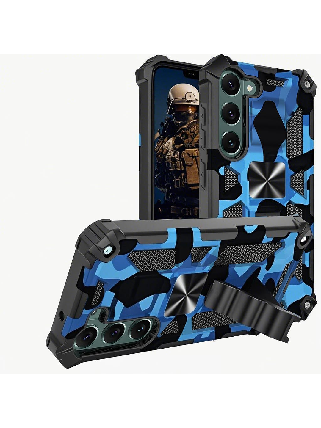 Carcasa Antigolpe Armor Camuflaje Militar Para Samsung Galaxy S24+/S25+ 3