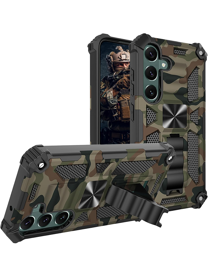 Carcasa Antigolpe Armor Camuflaje Militar Para Samsung Galaxy S25 FE 5G 1