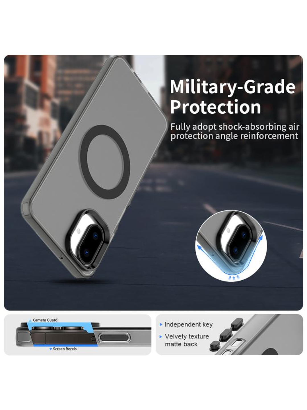 Carcasa Compatible Carga Magnética Mate Para Samsung Galaxy A07 9