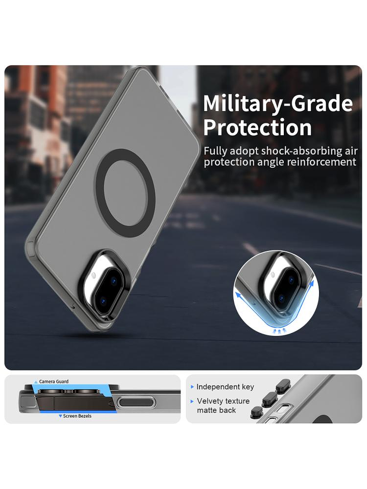 Carcasa Compatible Carga Magnética Mate Para Samsung Galaxy A07 9