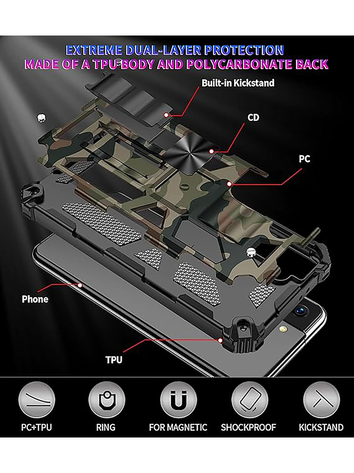Carcasa Antigolpe Armor Camuflaje Militar Para Samsung Galaxy S25 Ultra 5