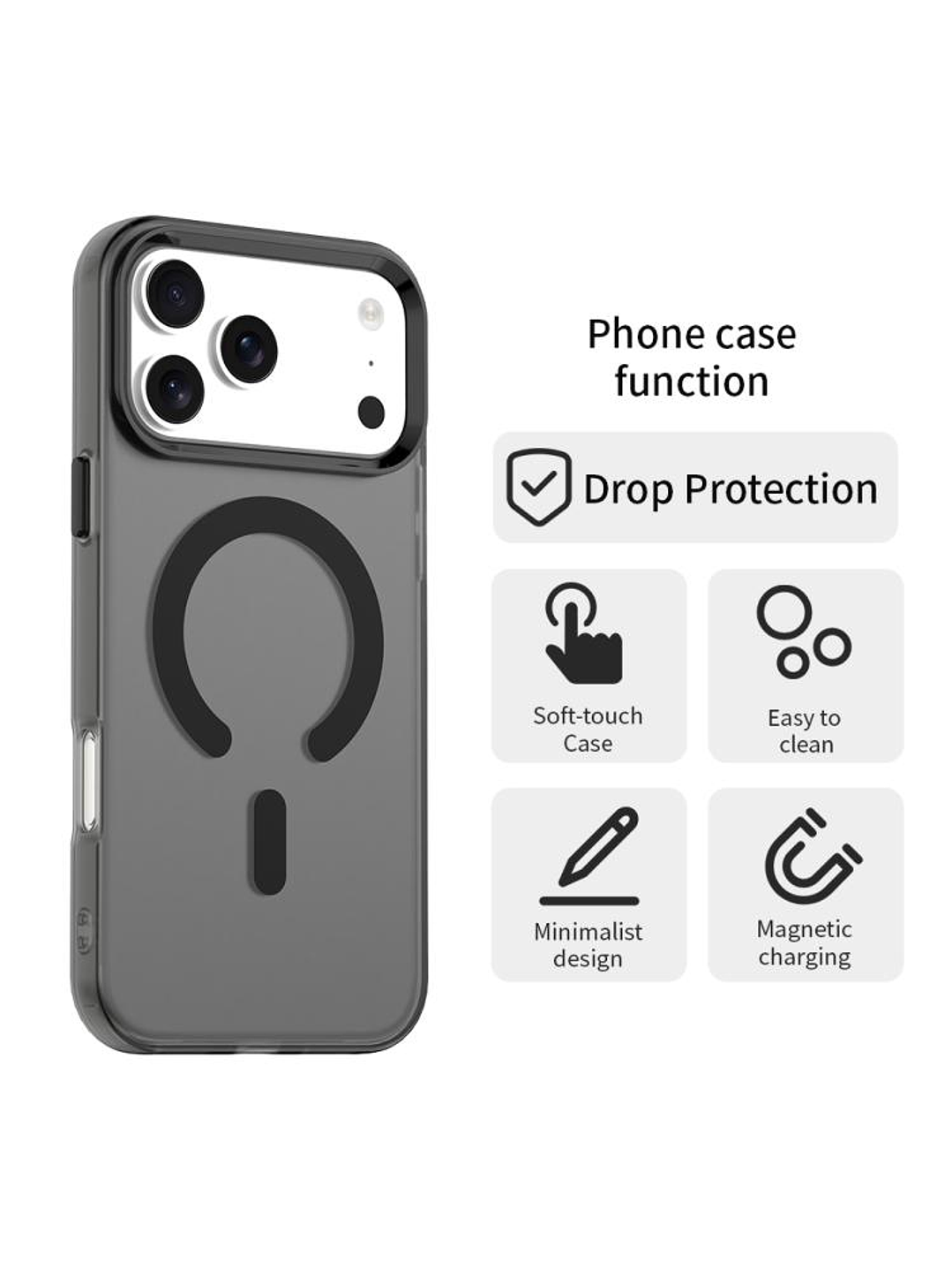 Carcasa Compatible Carga Magnética Mate Para iPhone 17 Pro Max 6