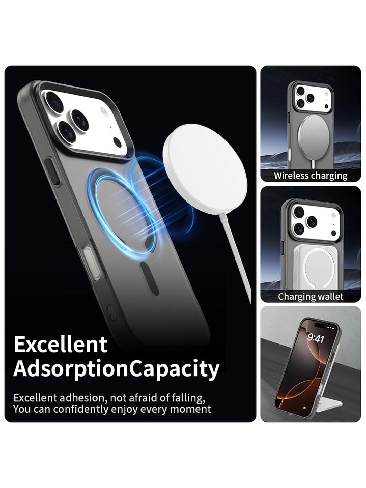 Carcasa Compatible Carga Magnética Mate Para iPhone 17 Pro Max 8